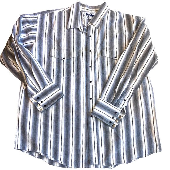 Vintage Roper Western Cowboy Pearl Snap Rodeo Shirt 2XL XXL Gray - Picture 1 of 6